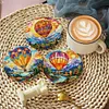 4PCS Diamond Painted Hot Air Balloon and Mountain Placemats Insulated Dish Mats Comes with Mats
