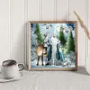 Santa Claus And Elk-11CT Stamped Cross Stitch 50*50cm/19.69*19.69in