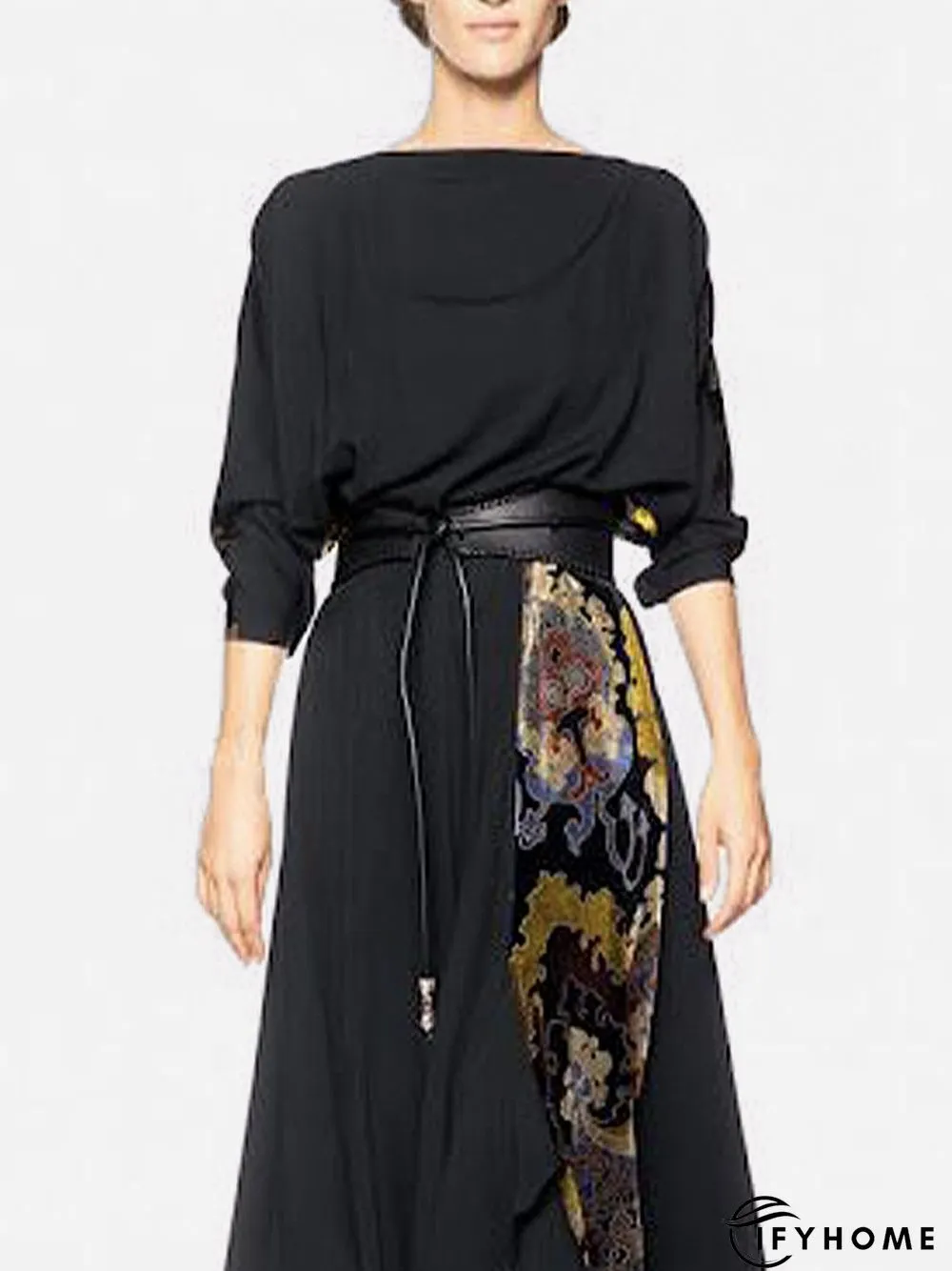 Long sleeve Boat Neck Loose Blouse | IFYHOME