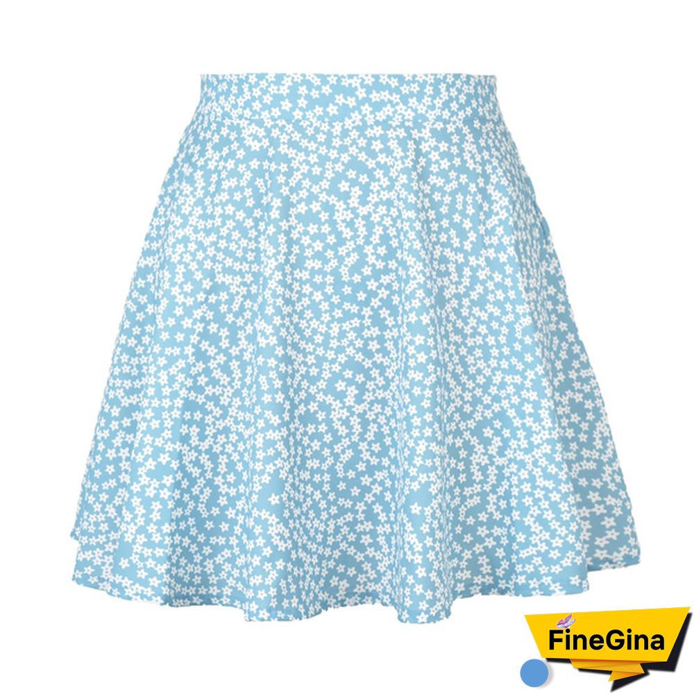 Summer Women Mini Skirt Harajuku Floral Invisible Zipper Chiffon Tall Waist Umbrella Skirt Ladies Sweet Elegant Y2K Clothes