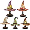 Stained Glass Witch Hat Lamp LED Creative Table Lamp Night Light for Home Decor
