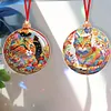 >SALE<8PCS Double Sided Diamond Drawing Hanging Ornament Colourful Cat 12x12cm