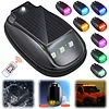 Solar-Power Car Roof Light with RC Punch-Free Universal Signal Mouse Lamp RGB Solar Powered Strobe Pilot Light for Pickup Trucks SUV Motorcycles