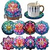 8Pcs Crystal Lotus Diamond Painting Coasters With Holder