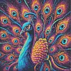 Diamond Painting -DIY Round Drill Colorful Peacock(40*40CM)