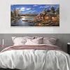 (Big Size) 5D Full Drill Round Diamond Painting Riverside Lodge Mosaic for Bead Art