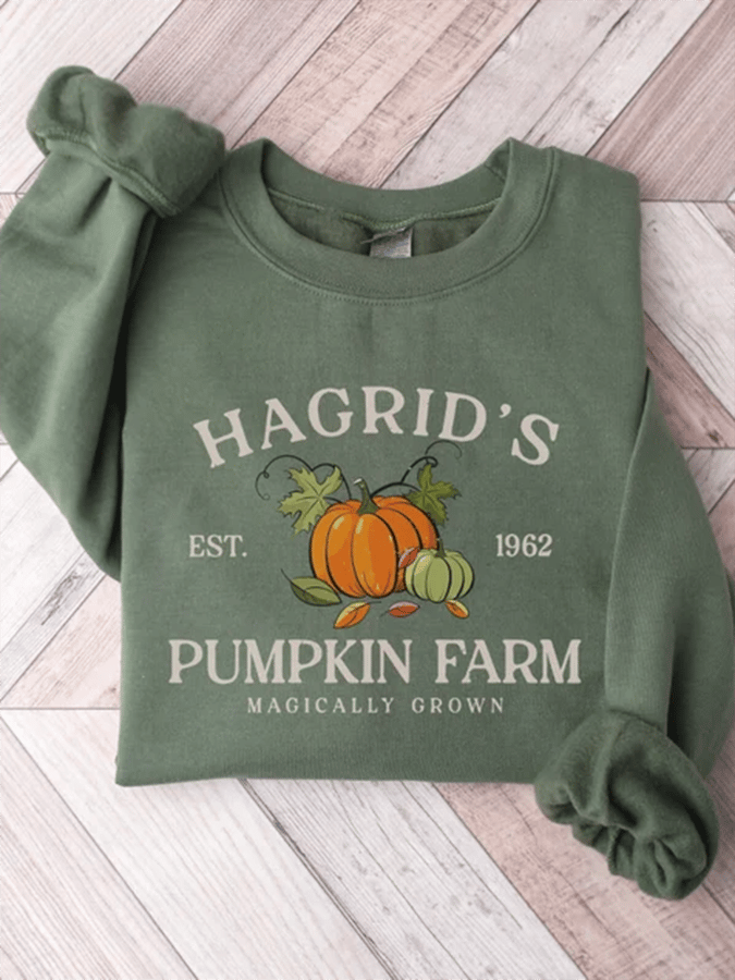 Women's Halloween Printed Crew Neck Sweatshirt 