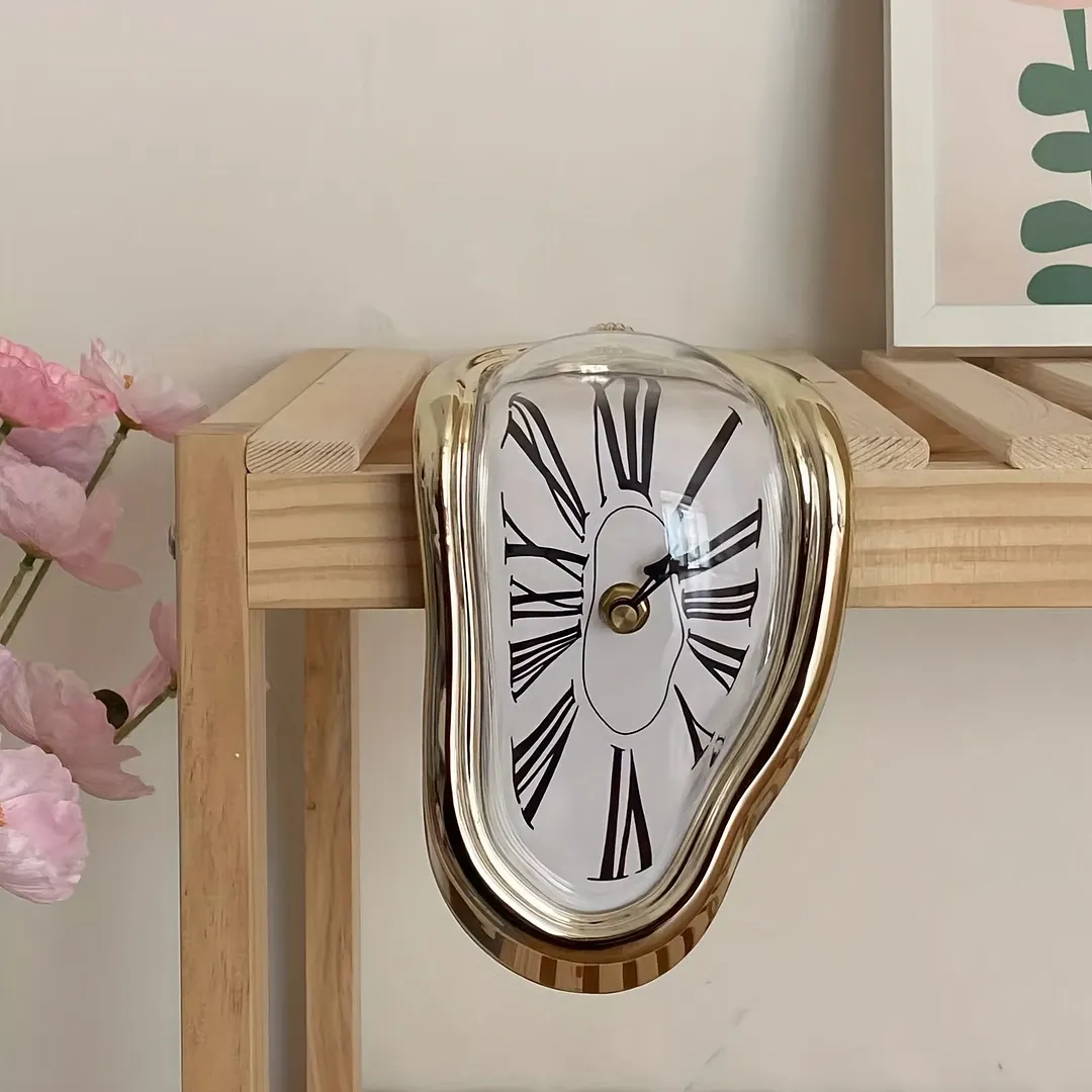 Sdrawing Silent Minimalist Roman Numeral Clock - Vintage Creative Twist Wall Clock for Home Bedroom Living Room