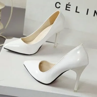 2020 New Fashion High Heels Women Pumps Thin Heel Classic White Red Nede Beige Sexy Prom Wedding Shoes Blue Red Wine
