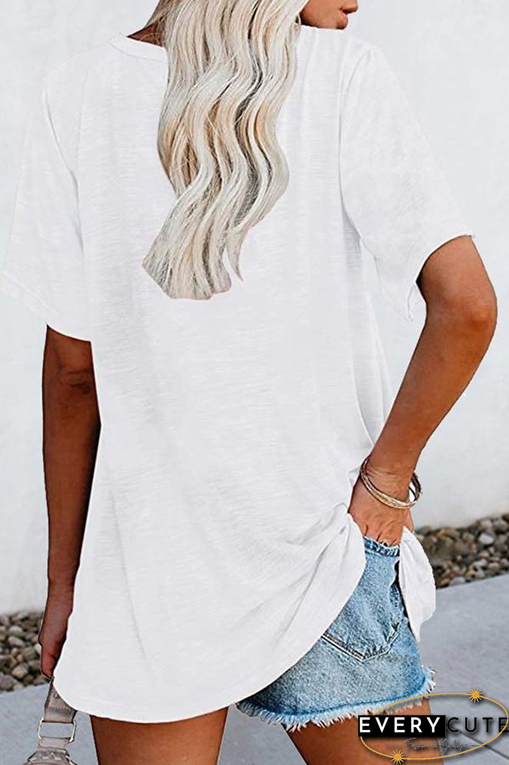Solid Color Casual Short Sleeve T-Shirt