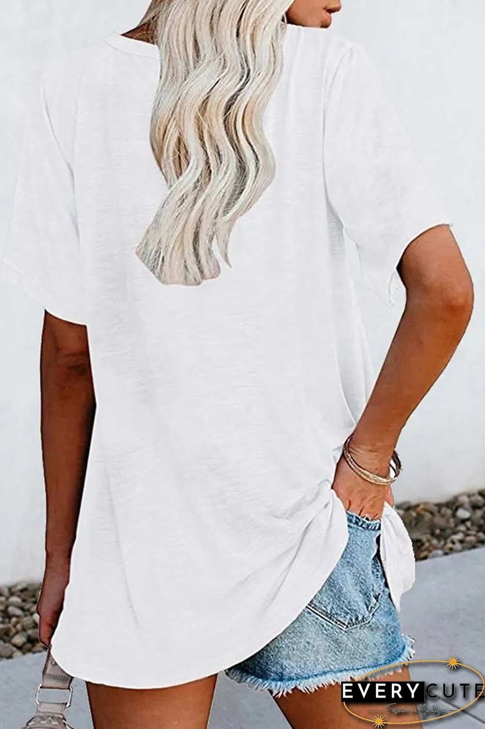 Solid Color Casual Short Sleeve T-Shirt