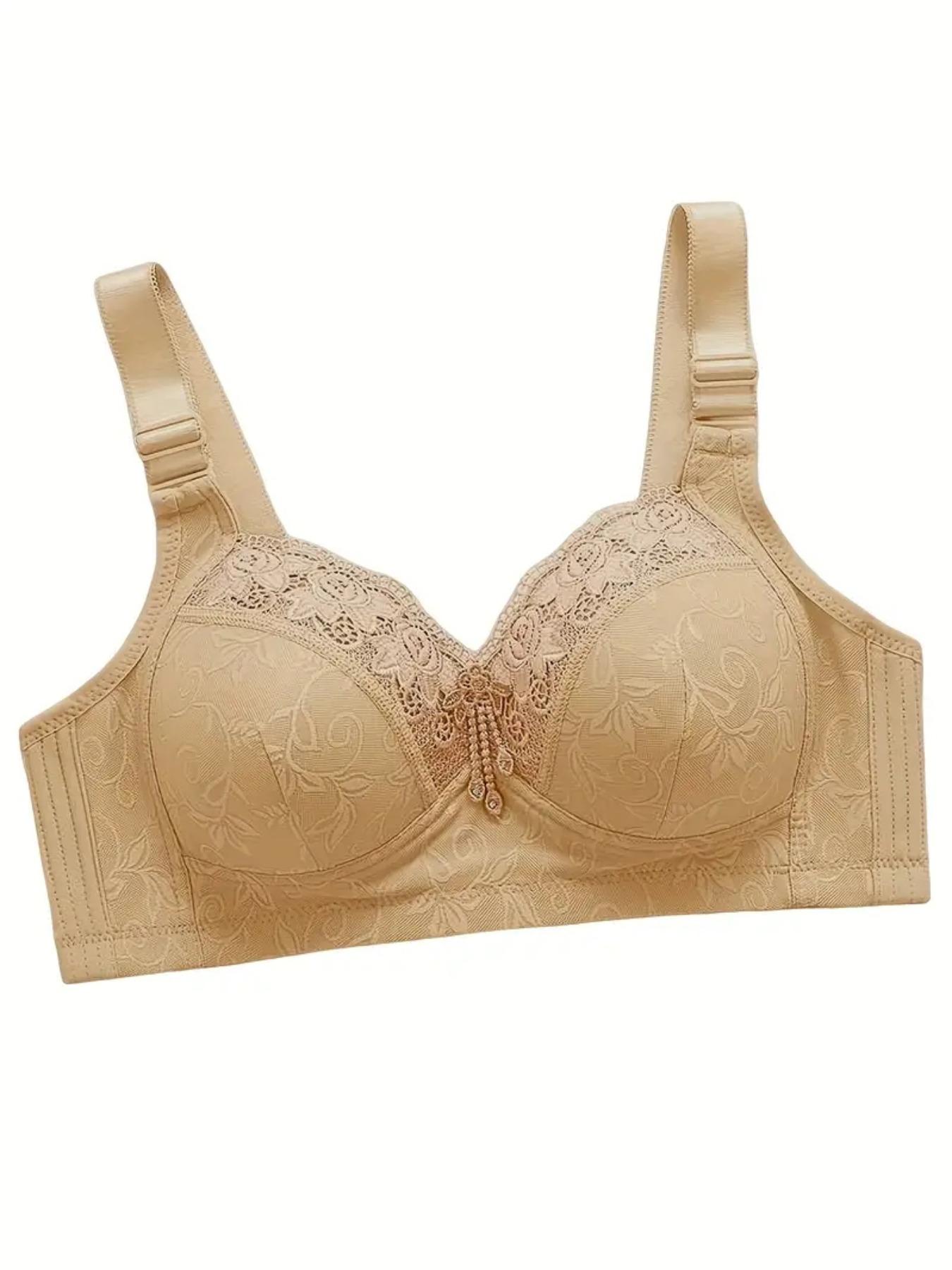 Women's Contrast Lace Push Up Bra, Adjustable Strap Bra, Soft Comfortable Breathable Casual Everyday Lingerie for All Seasons