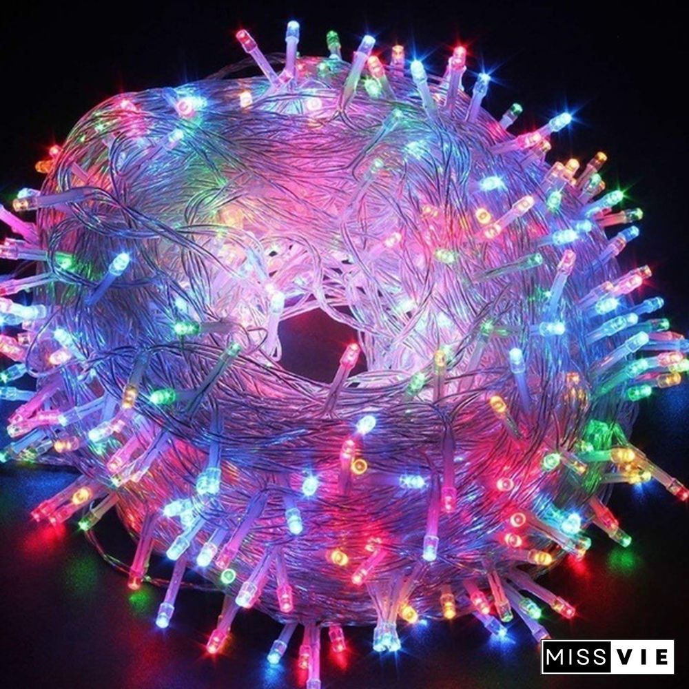 New Droop Curtain Icicle String Light 100LED 10M Christmas/Wedding/Party Decoration Lights Garland AC 110V 220V Outdoor Waterproof Led Lamp 4 Colors