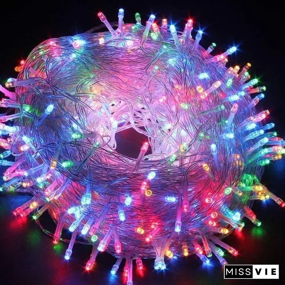 New Droop Curtain Icicle String Light 100LED 10M Christmas/Wedding/Party Decoration Lights Garland AC 110V 220V Outdoor Waterproof Led Lamp 4 Colors