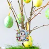 (US Local)PET Double Sided Special Shaped Easter Alphabet DIY Diamond Painting Keychain