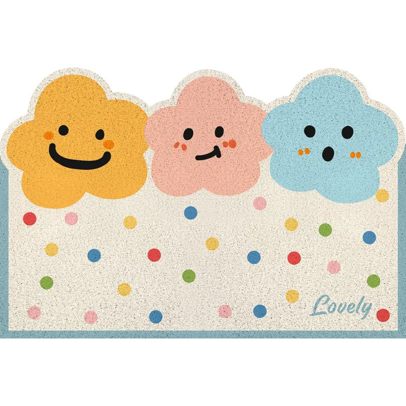 Athvotar Athvotar Silk Circle Porch Door Floor Mat Dust Removal Resistant Dirty Foot Mat Anti-Slip Carpet Household Door Mat