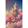 【Limited Stock Sale】（Big Size）Pink Castle-Paint by Numbers Acrylic Painting 40*60cm