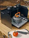 3 Plates Camping Stove Windscreen Foldable Cooking Burner Windproof Screen Tool