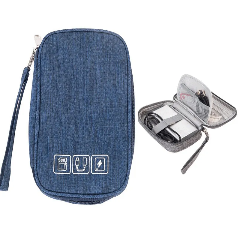 Home Portable Cable Digital Storage Bags Organizer USB Gadgets Wires Charger Power Battery Zipper Cosmetic Bag Case