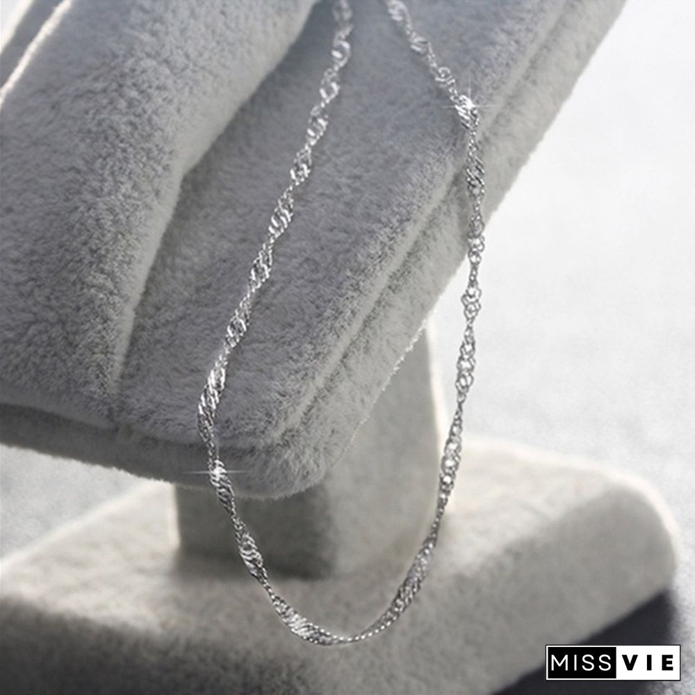 5/10/20pcs Mix 10 Styles Random 18 Genuine 925 Silver Link Necklace Set Chains+Lobster Clasps 925 PlatingTag