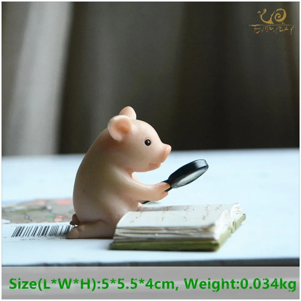 Everyday Collection Cute Pig Animal Figurine Flower Pot Fairy Garden Ornaments Bonsai Home Decoration Gifts For Children