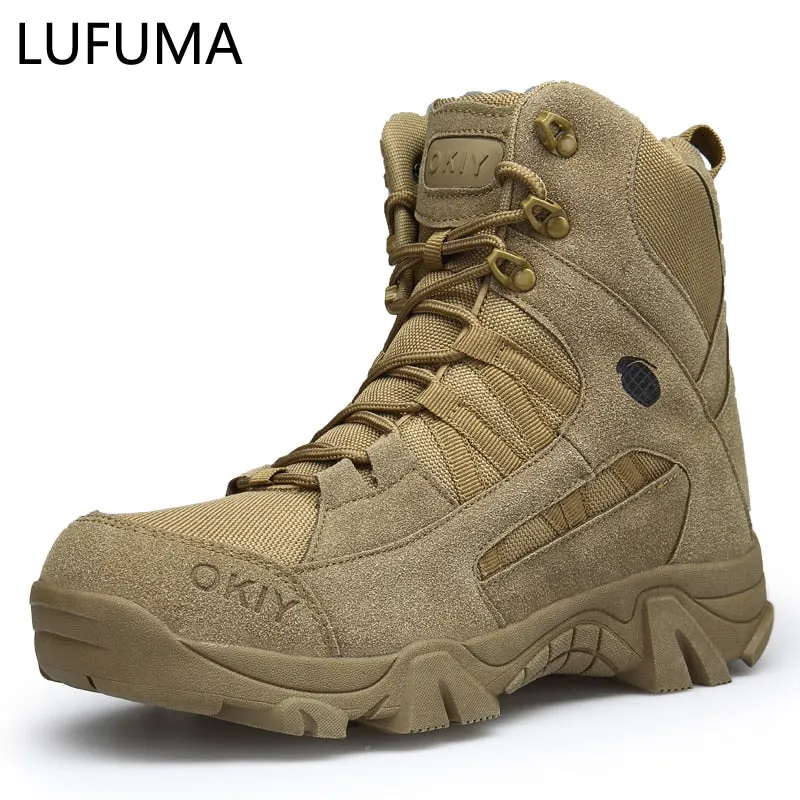 Men's Military Boot Combat Motocycle Boots Mens Ankle Boot Tactical Big Size 39-46 Army Boot Male Shoes Work Safety Shoes