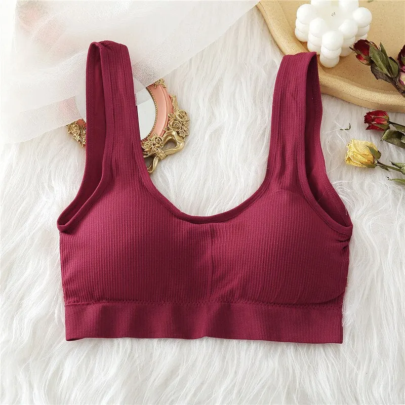 FINETOO Seamless Tank Tops Women Bra Sexy Underwear Adjustable Strap Wire Free Bralette Female Lingerie Intimates Brassiere S-XL