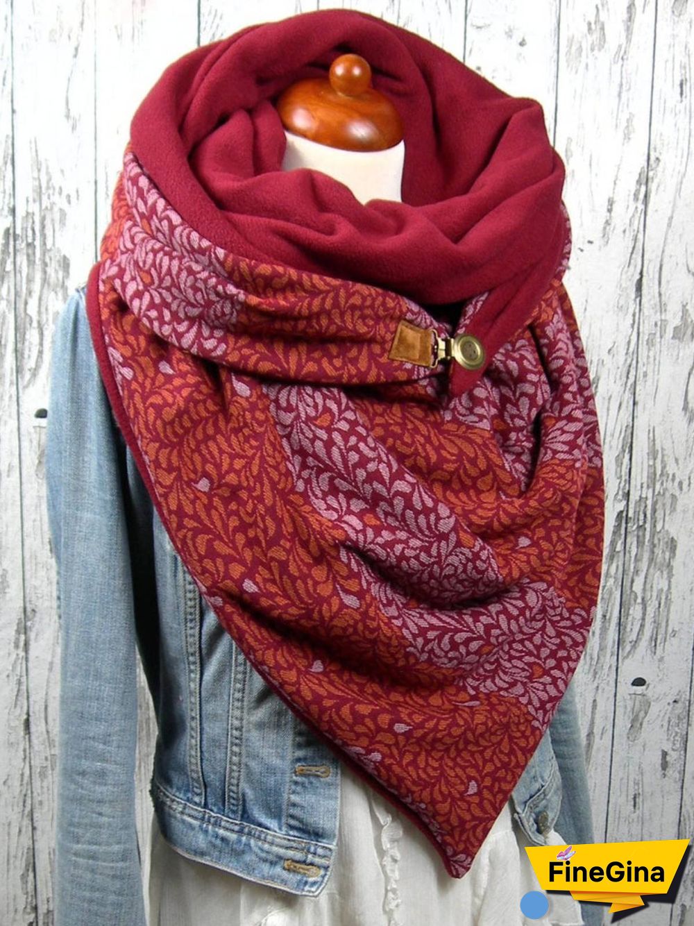 Red Printed Casual Scarves