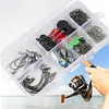 170pcs Fishing Accessories Kit Including Box Hooks Swivels Sinkers Gifts for Men