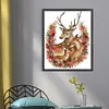 >SALE<Full Embroidery Cotton Thread 14CT Printed Xmas Deer Family Cross Stitch 36x47cm