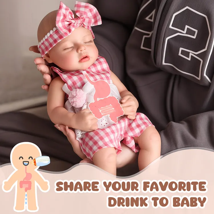 [Drink and Wet System]Babeside Lucy 12"/16" Realistic Silicone Sleeping Baby Little Infant Girl Gift Of Soft Comfort