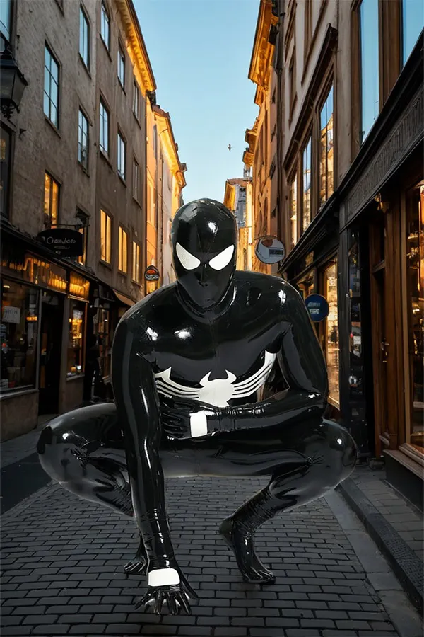 Men Latex Catsuits Black Spider cosplay