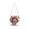 Independence Day Bouquet DIY Acrylic Diamond Painting Hanging Kit Special Shape Crystal Rhinestone Art Pendants Single Side Drill for Adults Gift Home Wall Or Window Decor