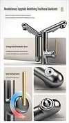 Rotating robotic arm washbasin faucet bathroom vanity sink hand basin hot and cold water faucet