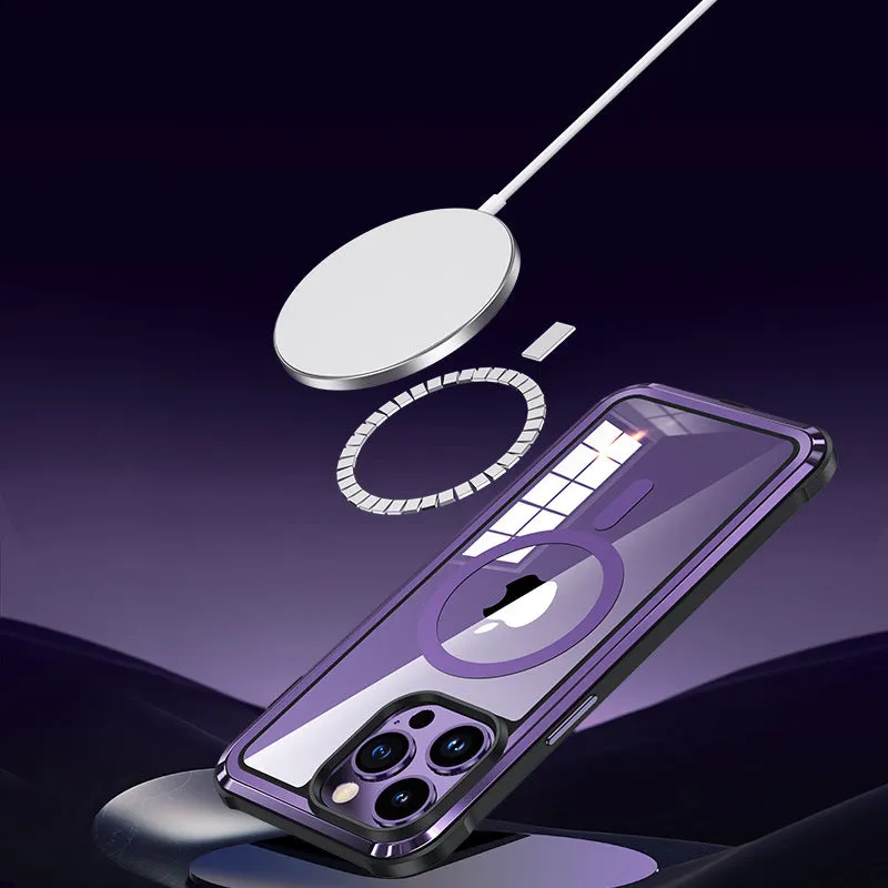Suitable For iPhone 13/14 Series Stainless Steel Metal Frame Magnetic Phone Case