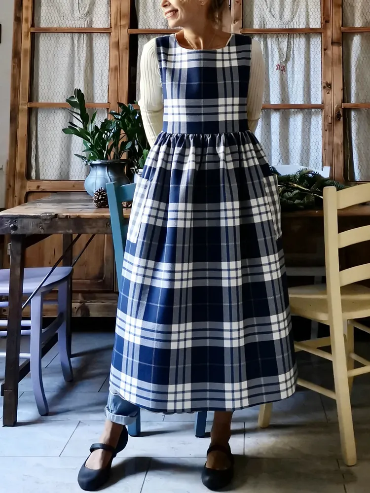 Plaid Print Apron