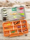 63pcs Fishing Lures Kit Soft and Hard Bait Set with Tackle Box Fishing Lures Set