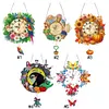 Diamond Painting Animal And Flower Hanging Clock Pendant Kit for Decoration