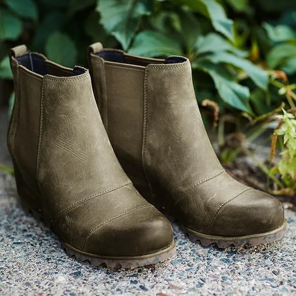 Women Winter Slip On Wedge Boots
