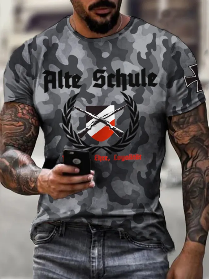 MG42 Maschinen gewehr bedrucktes Kurzarm-T-Shirt f&uuml;r M&auml;nner