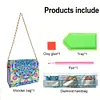 (US Local)DIY Mandala Diamond Art Wooden Coin Pouch with Chain 5D Diamond Painting Purse
