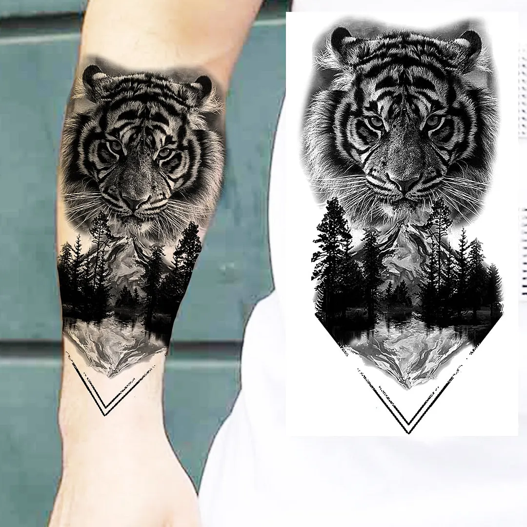 Halloween Clown Joker Scary Temporary Tattoos For Men Women Realistic Scary Lion Waterproof Tattoo Forearm Tatoos Vampire