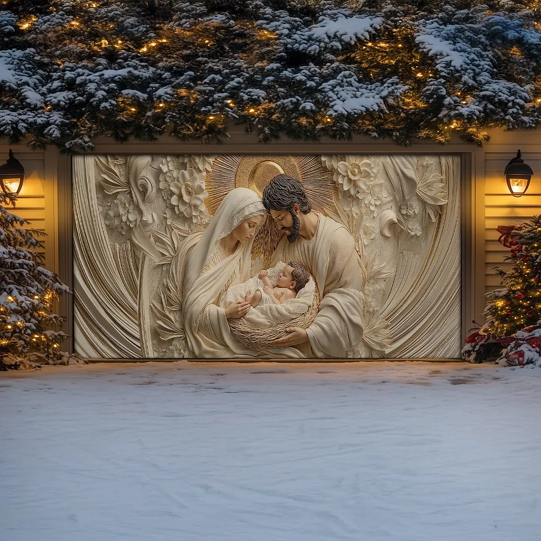 Garage Door Banner Decoration - Holy Family