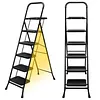[US Local Warehouse] 5 Step Ladder w/ Wide Anti-Slip Pedal Support 330lbs Folding Step Stool for Home