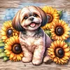 Shih tzu-perceuse ronde peinture diamant-40*40cm