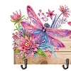 Wooden Dragonfly Flower Special Shape Diamond Painting Hanging Hooks for Decor