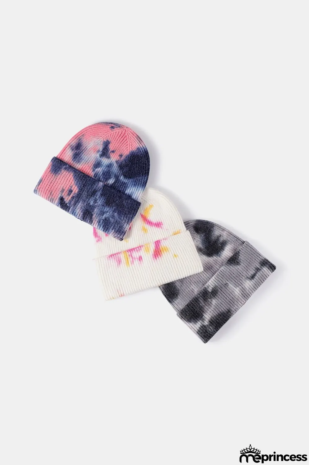 Tie-Dye Cuffed Rib-Knit Beanie Hat