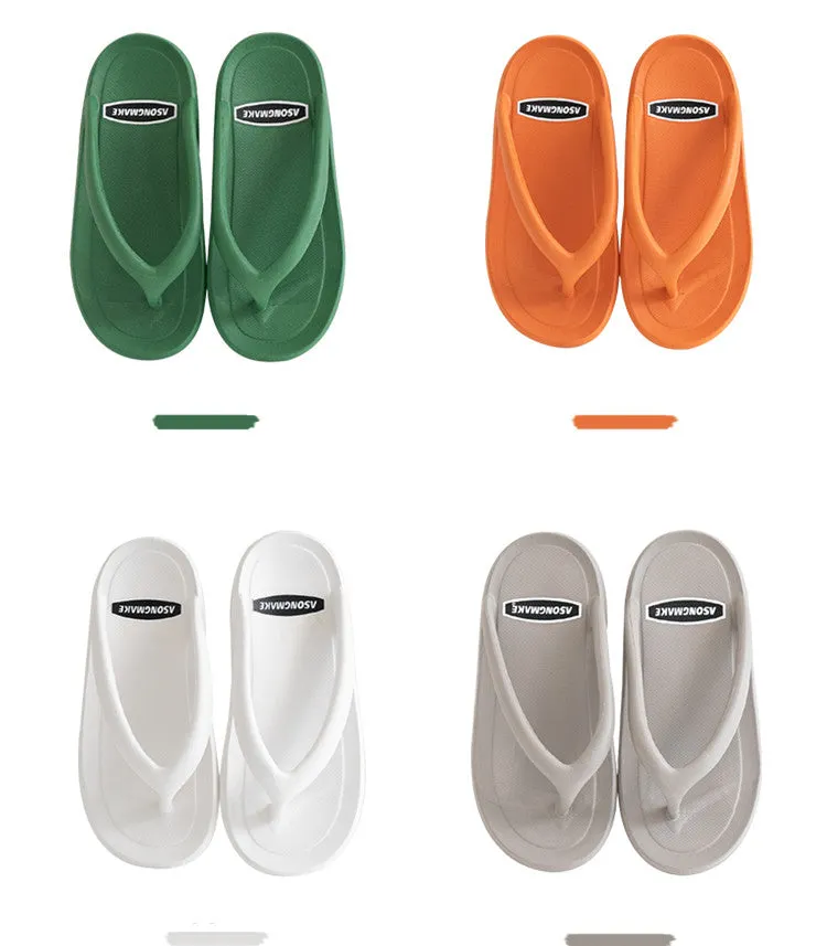 2022 Summer Slippers Man Women Casual Massage Durable Flip Flops Beach Sandals Female Wedge Shoes Striped Lady Room Slippers