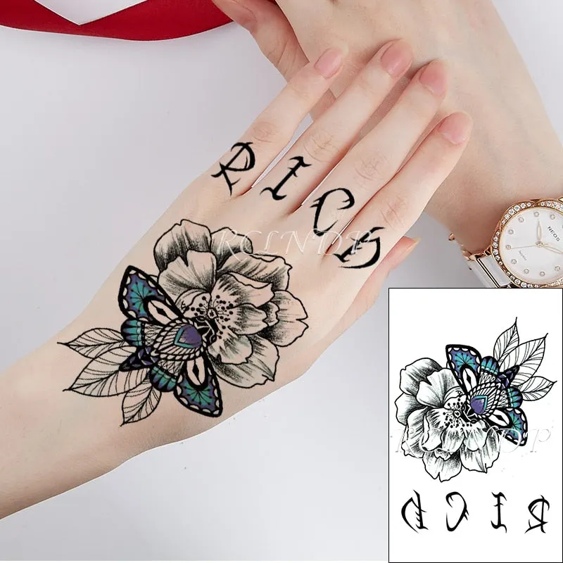 Waterproof Temporary Tattoo Sticker Satan Lucifer Circle Steering Fake Tatto Flash Tatoo Hand back Art Tattoos for Boy Women Men