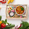 (US Local)Wooden Dog Flower 5D DIY Diamond Painting Serving Tray with Handle for Desk